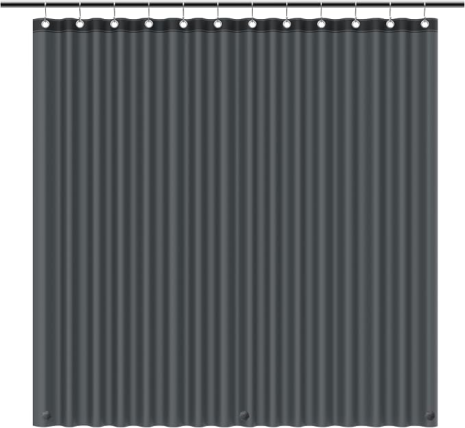 EHZNZIE Dark Grey Shower Curtain Liner 72x72, PEVA Waterproof Bath Curtain by EHZNZIE