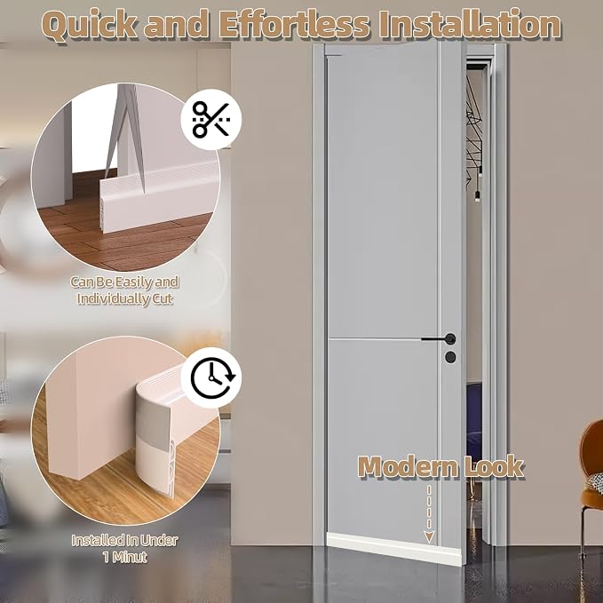 KNEELISA 39" White Under Door Draft Stopper Interior - Image 6
