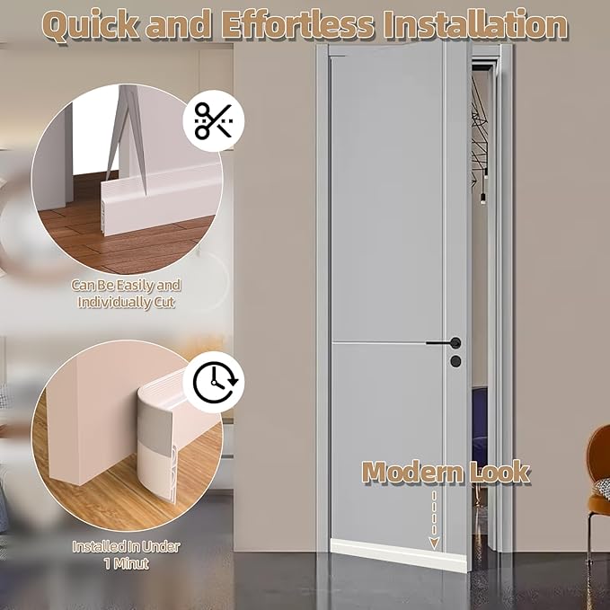 KNEELISA 39" Black Under Door Draft Stopper Interior - Image 6