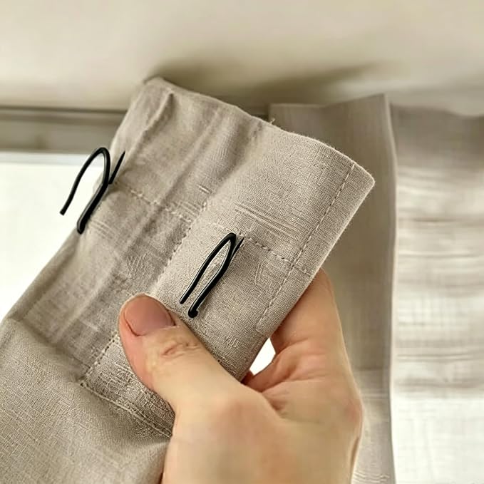 Drapery Hooks Pins for Curtains, 120 Pack Metal Pinch Pleat Hooks - Image 3