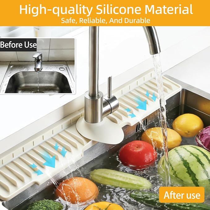 24" Silicone Sink Mat for Kitchen, Sink Splash Guard Behind the Faucet - Image 4