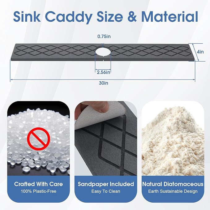 Diatomite Sink Splash Guard, Faucet Mat - Image 3