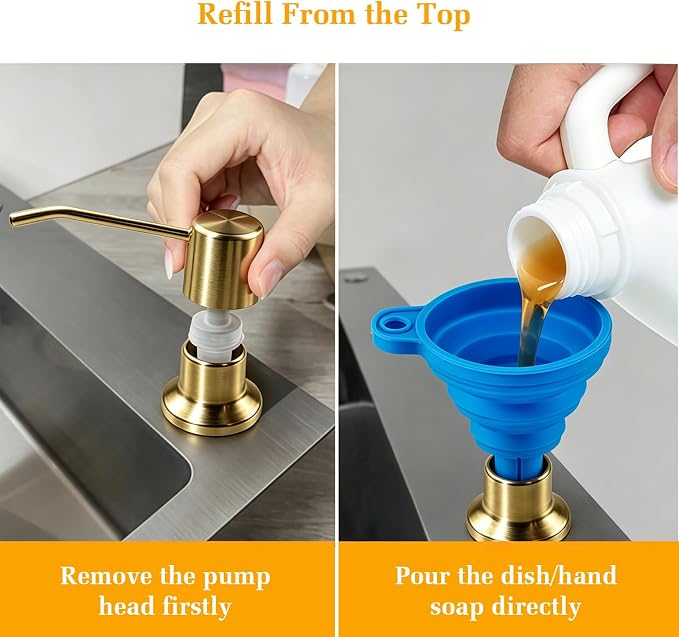 Soap Dispenser for Kitchen Sink, Built in Sink Soap Dispenser Lotion Dispenser - Image 8