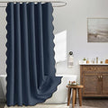MIULEE Navy Scalloped Linen Shower Curtain 72x72 Inches by MIULEE