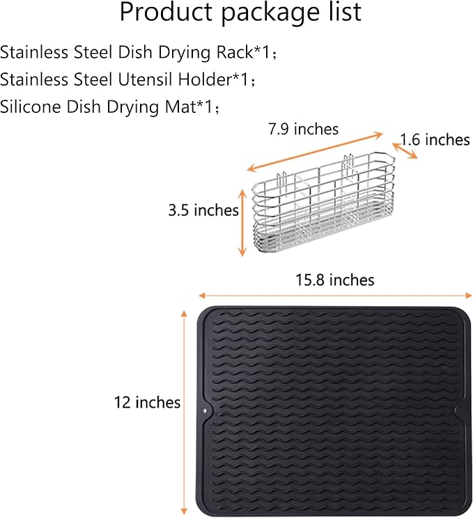 NiuYichee Stainless Steel Dish Drying Rack, Expandable Fruit & Vegetable Drain - Image 3