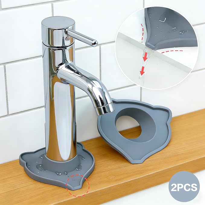 Compact Silicone Kitchen Sink Faucet Splash Proof Mat, Tap Water Diversion - Image 2