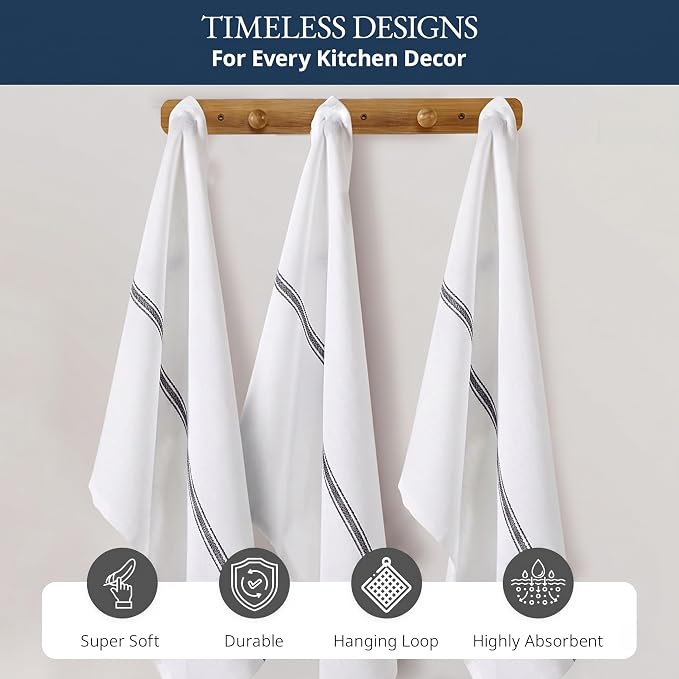 LANE LINEN 100% Cotton Kitchen Dish Towels Absorbent Lint-Free 6 Pack - Image 7