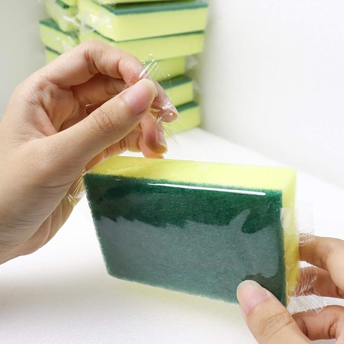 30 Pack Sponge Individually Wrapped, Kitchen Sponges Bulk | Non Scratch - Image 4