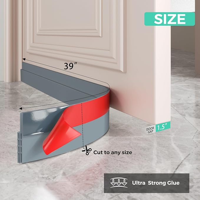 Hojoy Under Door Draft Stopper, Door Weather Stripping Door Seal, 2 Pack | - Image 4