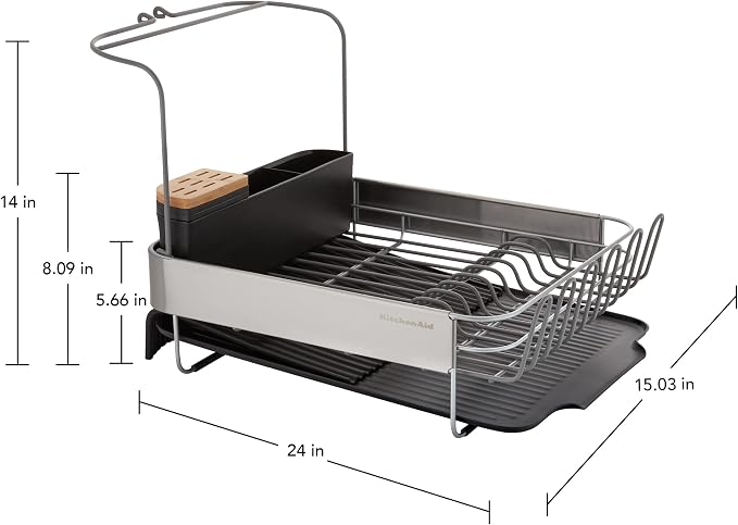 KitchenAid Full Size, Rust Resistant Expandable Dish Rack - Image 5