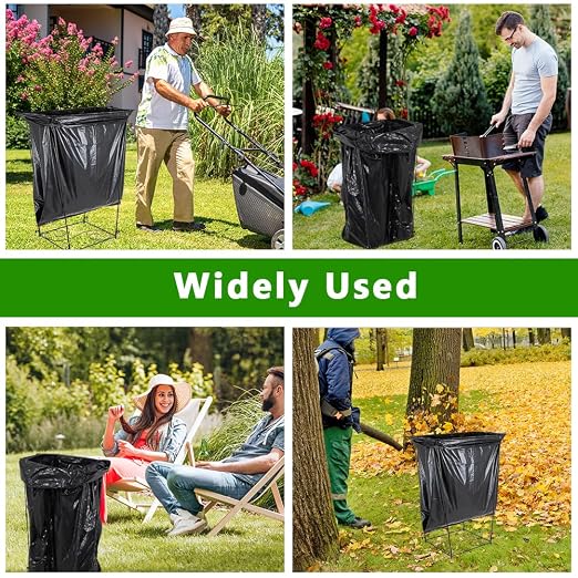 Trash Bag Holder, 30-45 Gallon Metal Garbage Bag Holder | Portable Leaf Bag - Image 5
