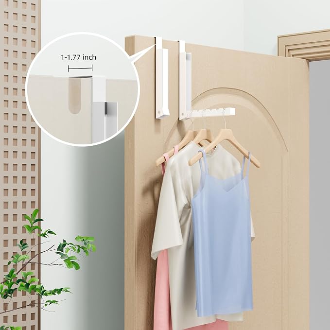 BAKON Over The Door Hanger Folding Clothes Drying Rack, Folding Hanging Coat - Image 2
