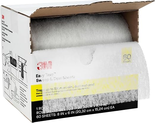 3M Easy Trap Sweep and Dust Sheets, 1 Roll of 60 8" x 6" Sheets, Disposable by 3MIndustrial