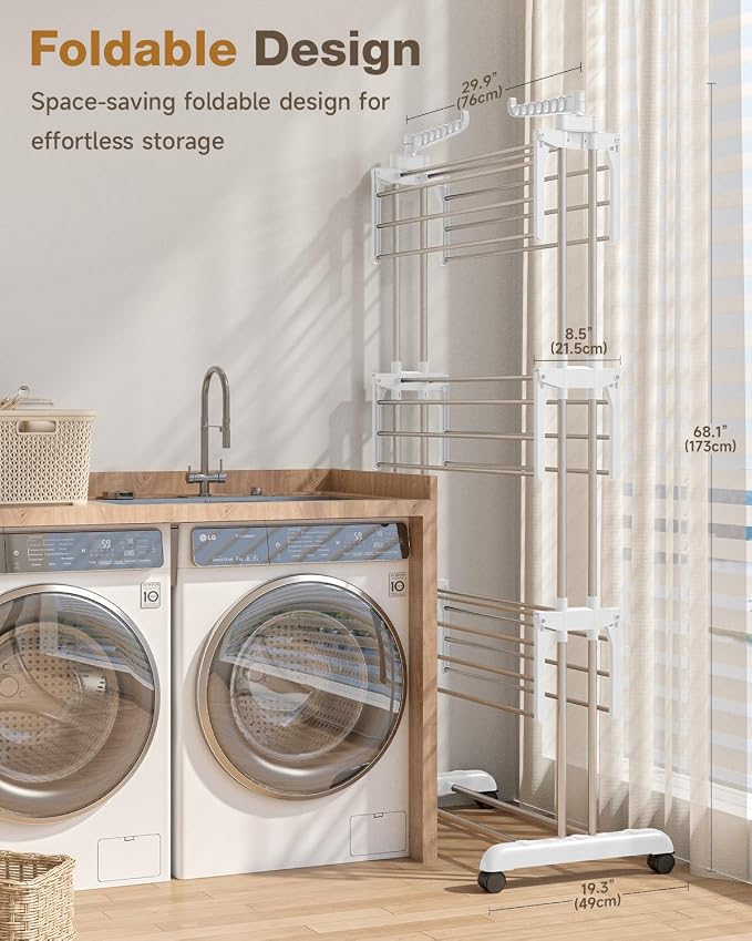 Bigzzia Clothes Drying Rack Folding - Image 7