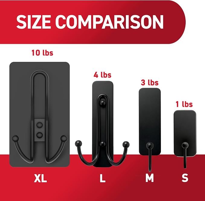 Command X-Large Black Triple Hooks, 1 Hook, 3 Strips | Heavy Duty, Damage-Free - Image 7