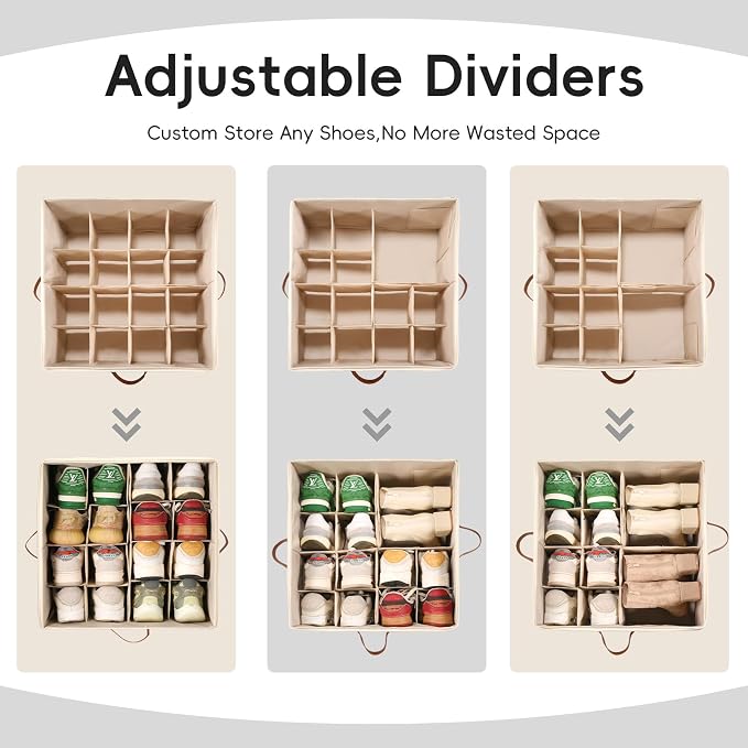 Shoe Organizer for Closet, 3 Pack Shoe Storage Bins - Image 4