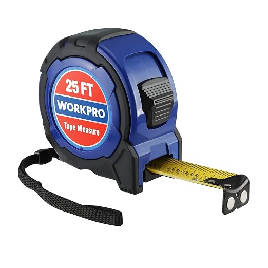WORKPRO 25FT Tape Measure, 1/8 Fractions Easy Read Measuring Tape by WORKPRO