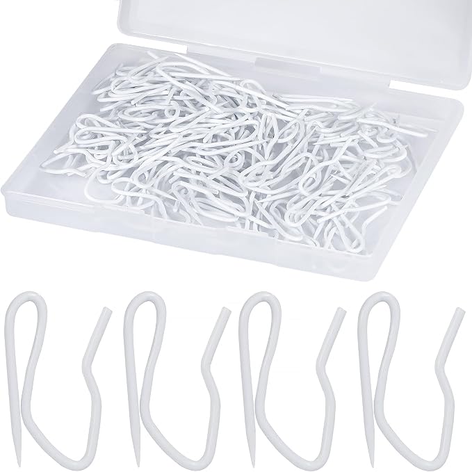 Curtain Hooks 100 pcs 1.2 inch Metal Drapery Pin Hooks by Kilymezh