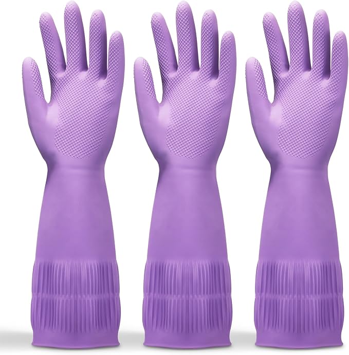 FMP Brands 3/6/12/60 Pairs 15 Inch Extra Long Rubber Dishwashing Gloves - Image 7