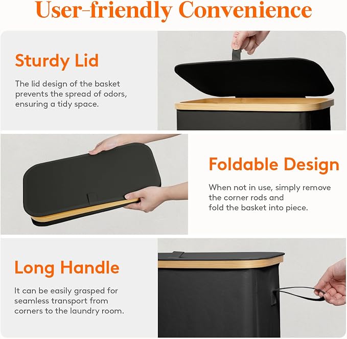 Lifewit 65L Slim Laundry Hamper - Image 5