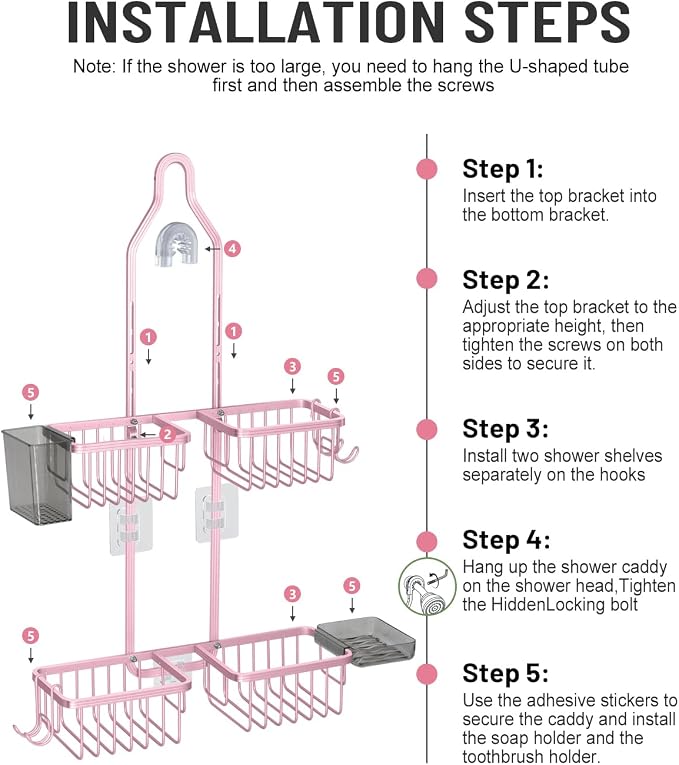Adjustable Shower Caddy Hanging - Image 8