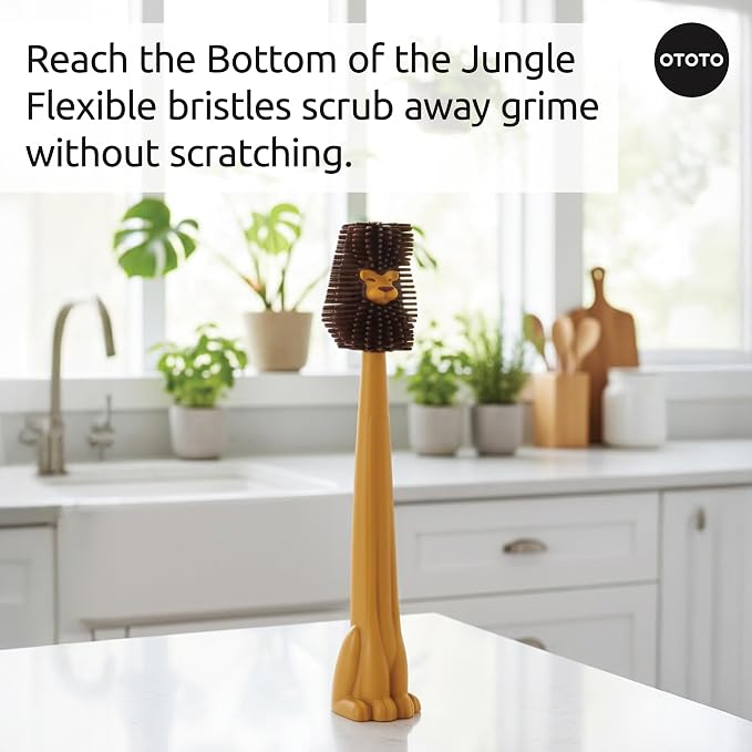 OTOTO Cleo Dish & Water Bottle Brush – Silicone Baby Bottle Brush, Water Bottle - Image 3