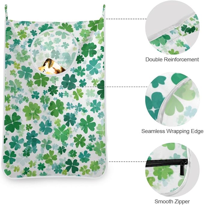 2PCS Hanging Laundry Hamper Bag Over the Door Laundry Hamper Wall Hamper Large - Image 6