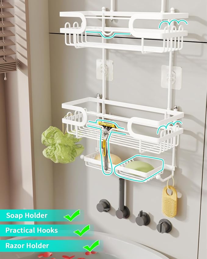HapiRm Bathroom Hanging Shower Caddy - Image 3