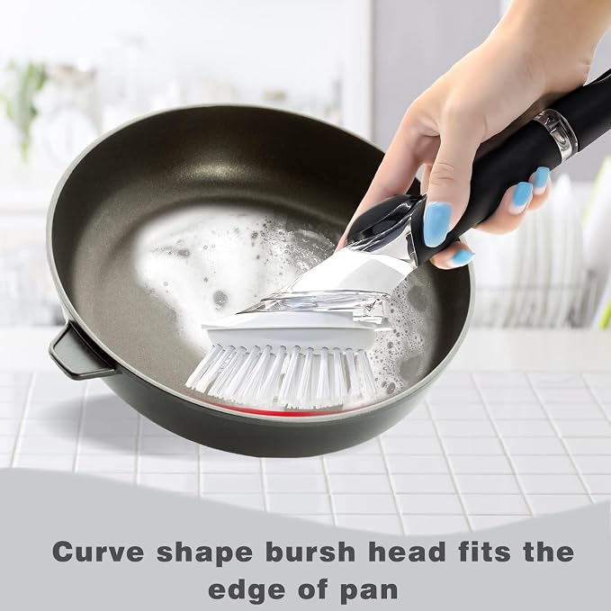 6 Pack Dish Brush Refills for OXO/RIMAY Soap Dispensing Dish Brush | Nylon - Image 5