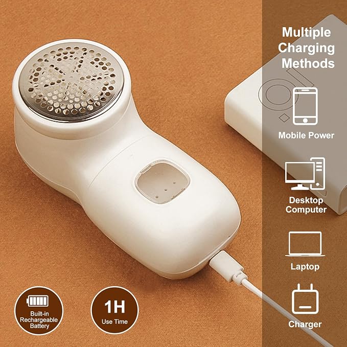 Rechargeable Fabric Shaver Lint Remover, 2 Blades Defuzzer - Image 4