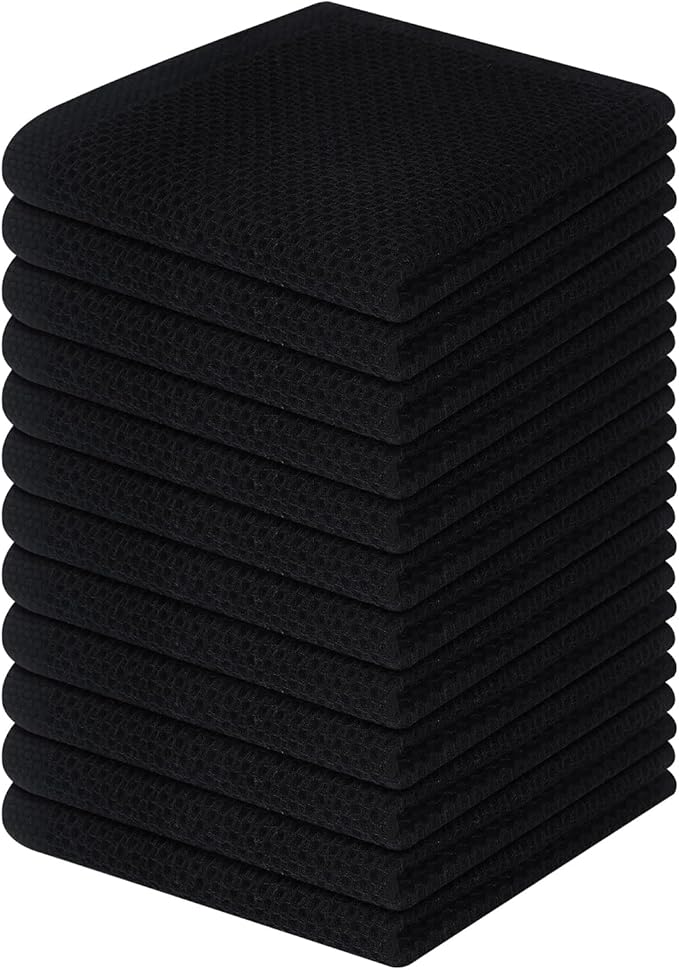 Homaxy 100% Cotton Waffle Weave Kitchen Dish Cloths 12-Pack, Ultra Soft by Homaxy