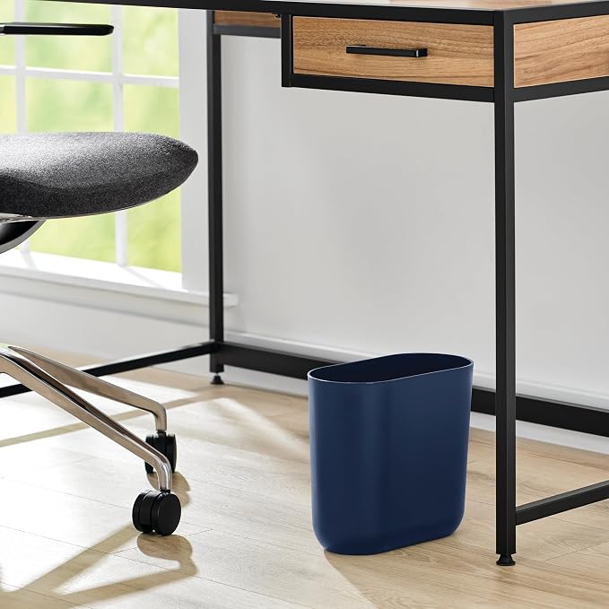 iDesign Small Slim Plastic Bathroom Trash Can - Image 5