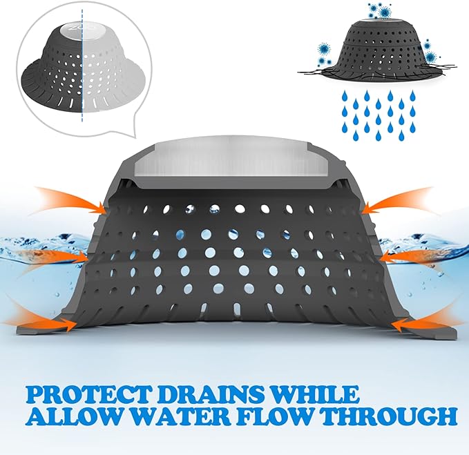 Bathtub Drain Strainer Silicone Bathroom Stopper Fixture Accessories | 2-Pack - Image 6