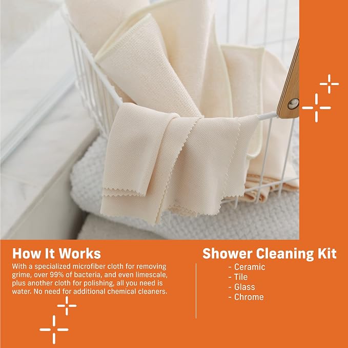 E-Cloth Shower Cleaning Kit, Reusable Microfiber Cleaning Cloth, Ideal Shower - Image 7