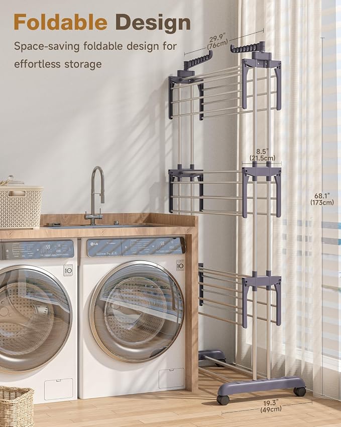 Bigzzia Clothes Drying Rack Folding - Image 4