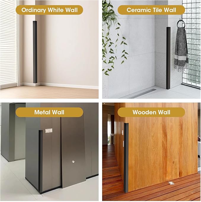 Stainless Steel Wall Corner Guards, 2 x 2 x 48 inches (Black 10 Pcs Pack). Made of 304 Steel, These 90-Degree Angle Metal Corner Protectors are Designed for Wall Protection and Decoration