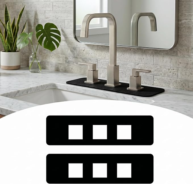2PCS Faucet Mat for Bathroom Sink by EazziSwitch