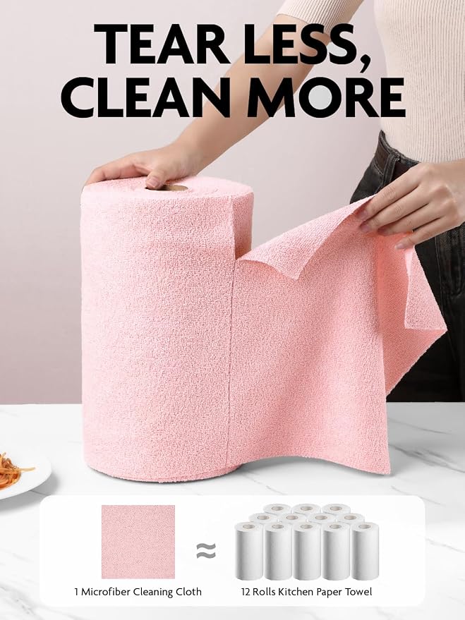 Fantasticlean Microfiber Cleaning Cloth Roll- 90 Sheets, Tear-away Microfiber - Image 2