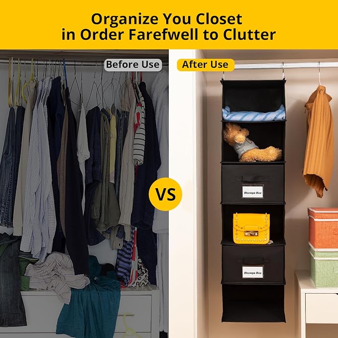 2 Pack 6 Shelves Hanging Closet Organizer - Image 5