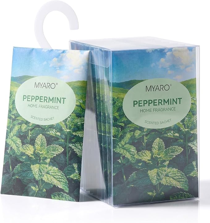 MYARO 12Pcs Mint Sachets Hanging Car Air Freshener, Closet Deodorizer by MYARO