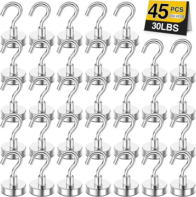 DIYMAG Magnetic Hooks 45pcs 30lbs Cruise Essentials 2026 Magnet Hook by DIYMAG