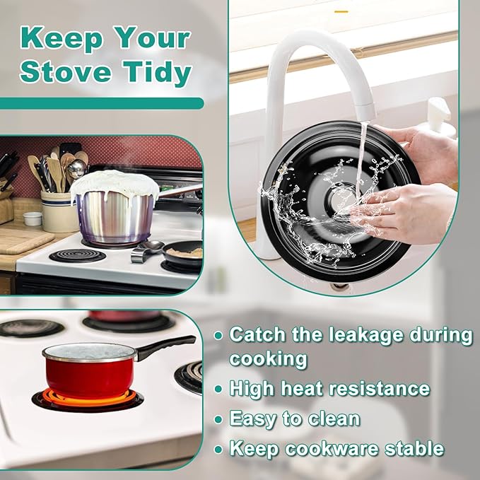 5304430149 5304430150 Black Porcelain Drip Pan Set & MP22YA Electric Range Burner Element Unit Set by Cenipar-Compatible with Frigi-daire Ken-more Cros-ley Tap-pan Range Oven/Stove