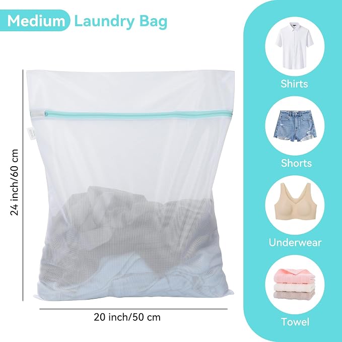 OTraki Medium Mesh Laundry Bags 20x24 inch Zipper Lingerie Bags - Image 6