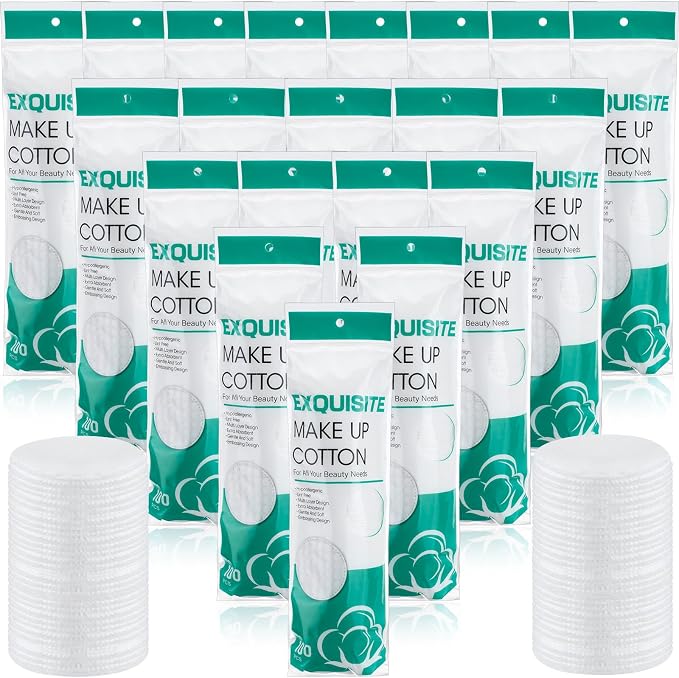 Maxcheck 2000 Pcs Cotton Rounds Bulk, Makeup Remover Pads by Maxcheck