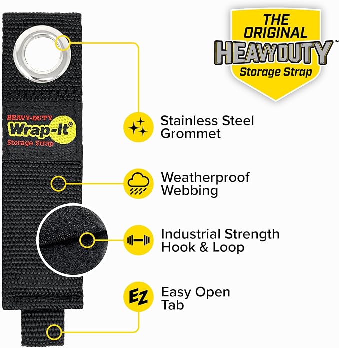 Heavy-Duty Wrap-It Storage Straps, 10-inch | Hook and Loop Extension Cord - Image 5