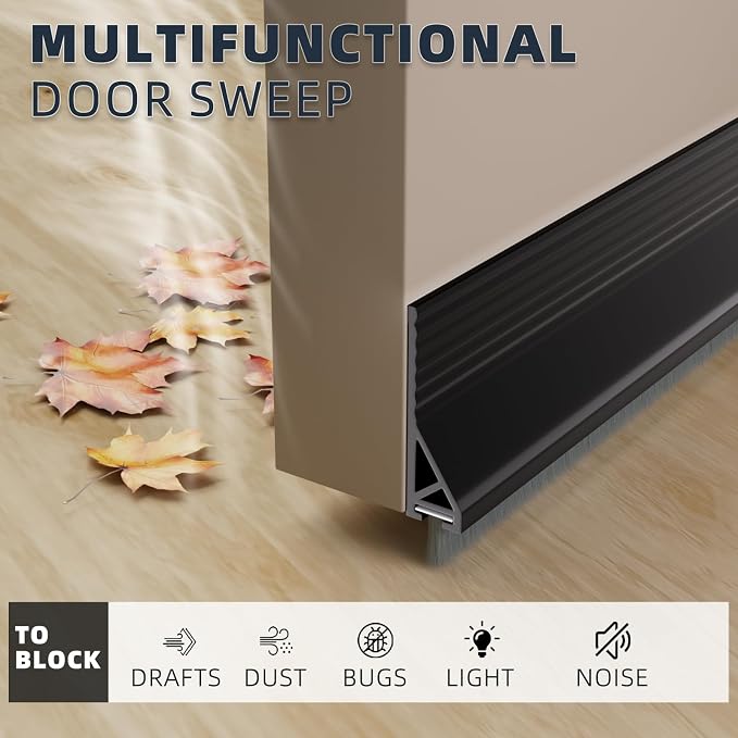 39" Silicone Door Brush Sweep for Door Weather Stripping Bottom, Suitable Gaps - Image 4