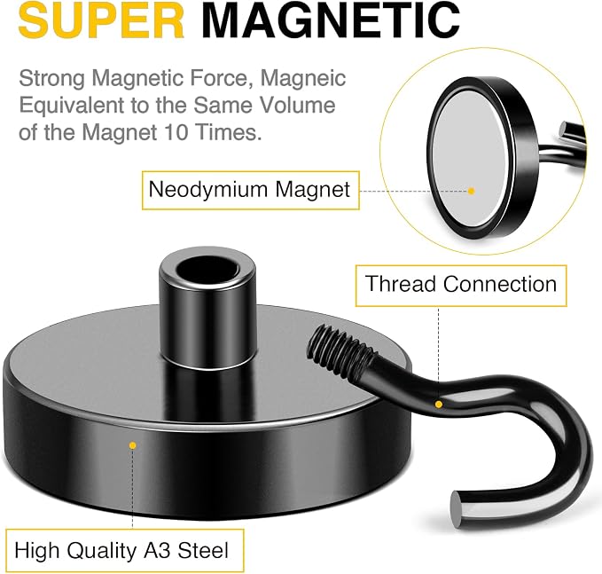 DIYMAG Magnetic Hooks, 170lbs Heavy Duty Magnets - Image 3