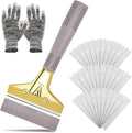 Razor Blade Scraper with 30 PCS Extra Blades and Gloves. | 4"Heavy-Duty Floor by wanguan