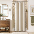 MIULEE Cream Beige Small Stall Scalloped Linen Shower Curtain 36x72 Inches by MIULEE