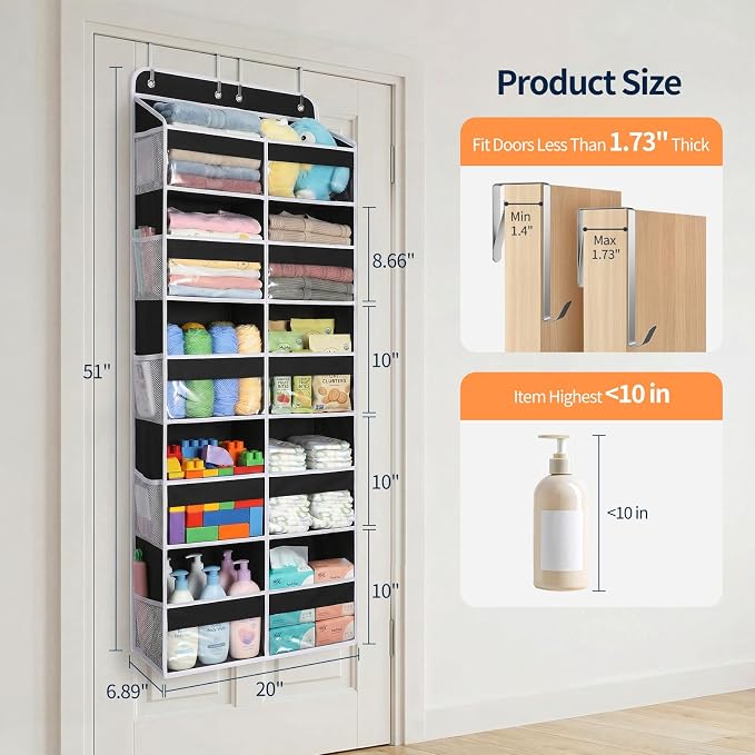 Yecaye 5 Tier Over The Door Organizer, Door Organizer - Image 2